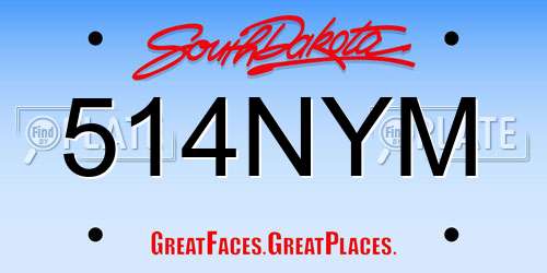 514NYM South Dakota License Plate
