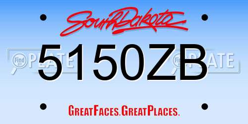 5150ZB South Dakota License Plate