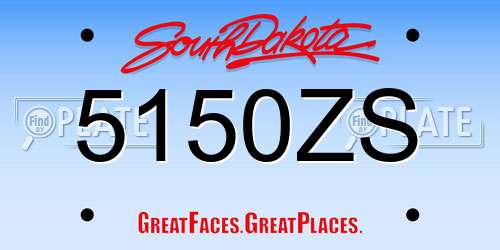 5150ZS South Dakota License Plate