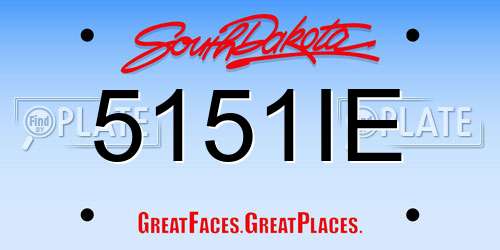 5151IE South Dakota License Plate