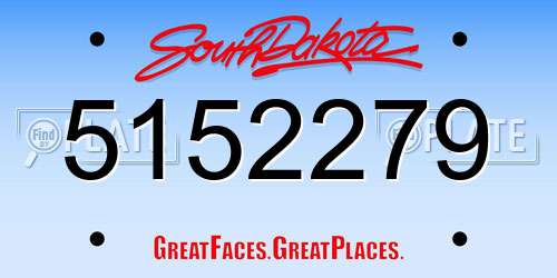 5152279 South Dakota License Plate