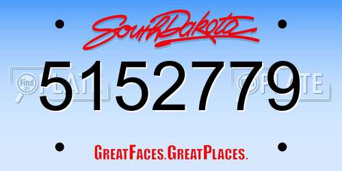 5152779 South Dakota License Plate