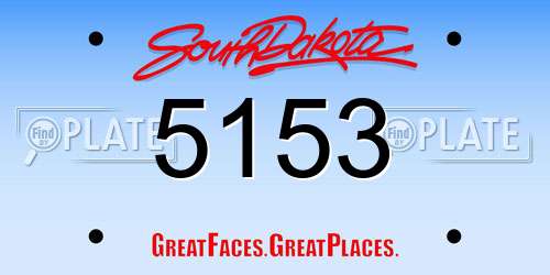 5153 South Dakota License Plate