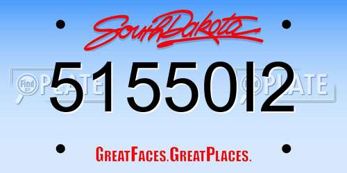 51550I2 South Dakota License Plate