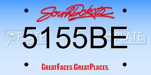 5155BE South Dakota License Plate