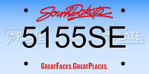 5155SE South Dakota License Plate
