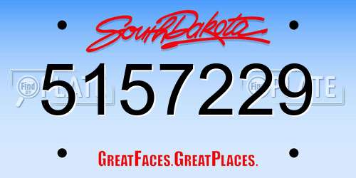 5157229 South Dakota License Plate