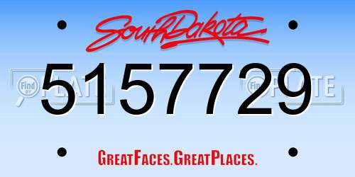 5157729 South Dakota License Plate