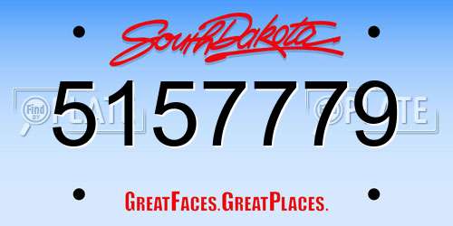 5157779 South Dakota License Plate
