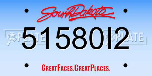 51580I2 South Dakota License Plate