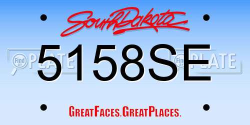 5158SE South Dakota License Plate