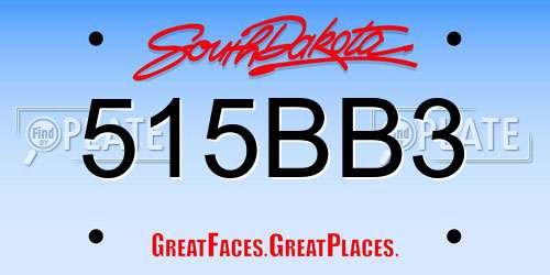 515BB3 South Dakota License Plate