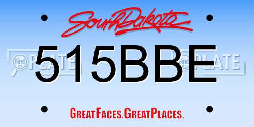 515BBE South Dakota License Plate