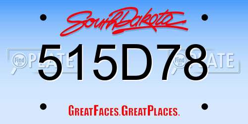 515D78 South Dakota License Plate