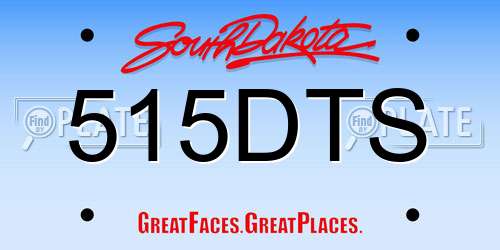 515DTS South Dakota License Plate