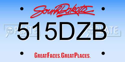 515DZB South Dakota License Plate