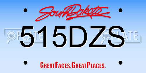 515DZS South Dakota License Plate