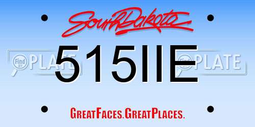 515IIE South Dakota License Plate