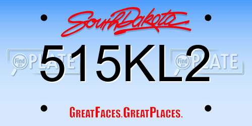 515KL2 South Dakota License Plate