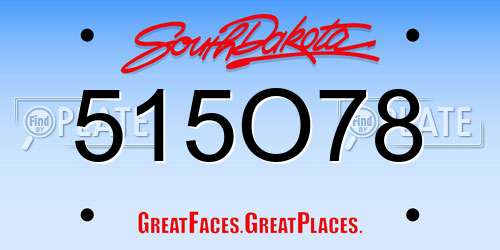 515O78 South Dakota License Plate