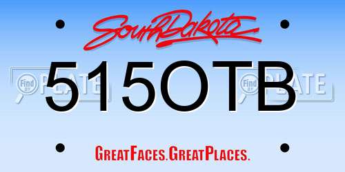 515OTB South Dakota License Plate