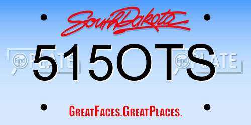 515OTS South Dakota License Plate