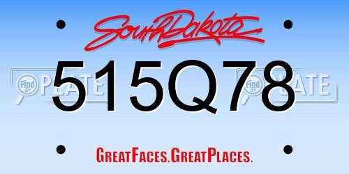 515Q78 South Dakota License Plate