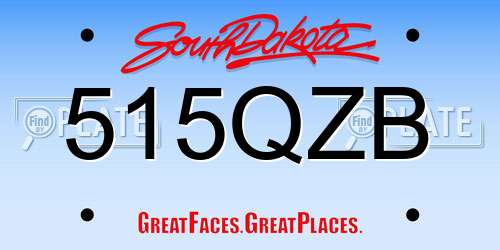 515QZB South Dakota License Plate