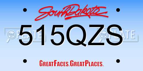 515QZS South Dakota License Plate