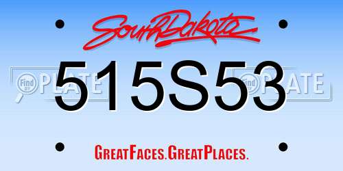 515S53 South Dakota License Plate