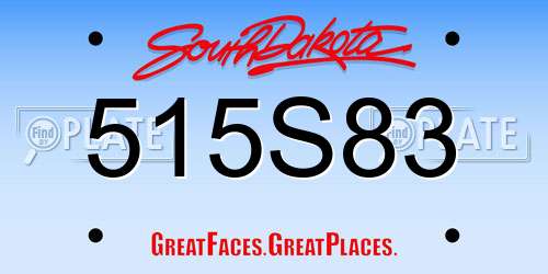515S83 South Dakota License Plate
