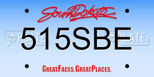 515SBE South Dakota License Plate