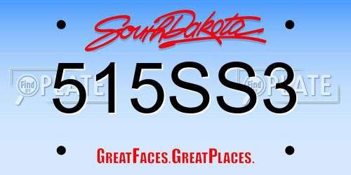 515SS3 South Dakota License Plate