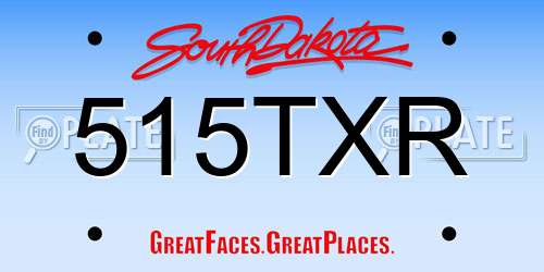 515TXR South Dakota License Plate