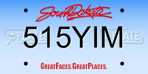 515YIM South Dakota License Plate