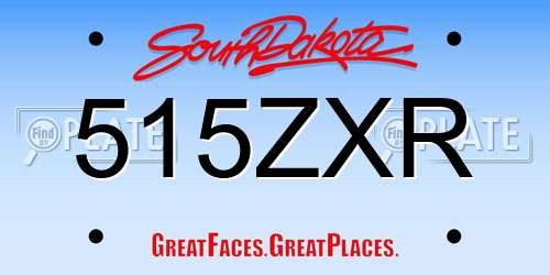 515ZXR South Dakota License Plate