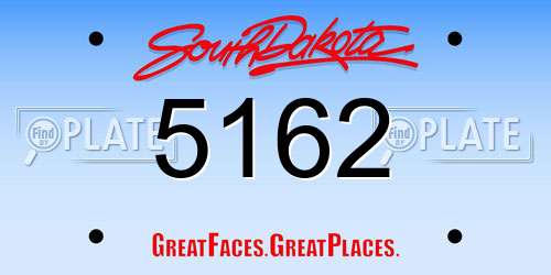 5162 South Dakota License Plate