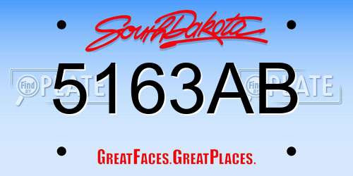 5163AB South Dakota License Plate