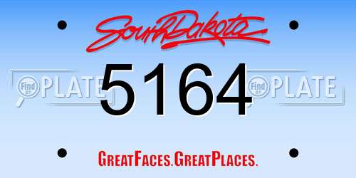 5164 South Dakota License Plate