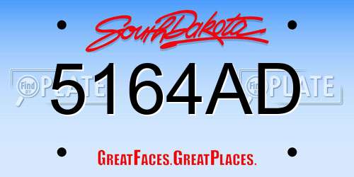5164AD South Dakota License Plate