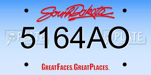 5164AO South Dakota License Plate