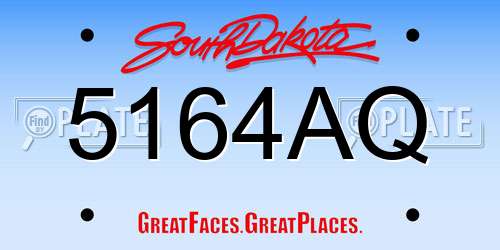 5164AQ South Dakota License Plate