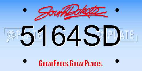 5164SD South Dakota License Plate