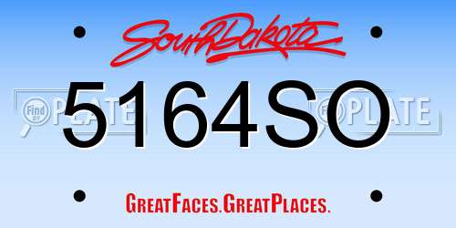 5164SO South Dakota License Plate