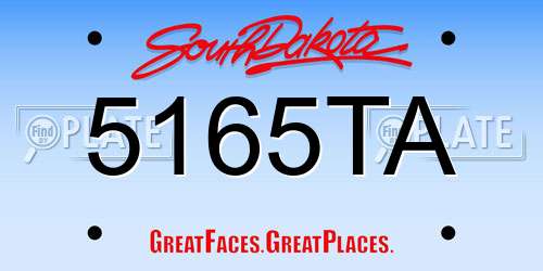 5165TA South Dakota License Plate
