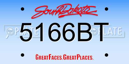 5166BT South Dakota License Plate