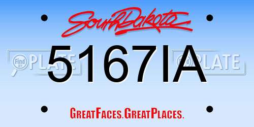 5167IA South Dakota License Plate