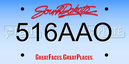 516AAO South Dakota License Plate