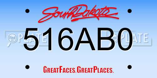 516AB0 South Dakota License Plate