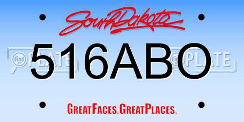 516ABO South Dakota License Plate